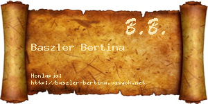 Baszler Bertina névjegykártya